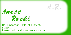 anett rockl business card